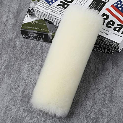 OGLAND 2 Pack Sheepskin Car Seat Belt Cover Pads | Wool Seatbelt Cushions - color: Cream White, size: Shearling Wool