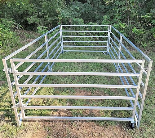 Aluminum 5 FT X 10 FT 6 Rail 40" Tall Sheep & Goat STALL KIT Panel Pen Corral
