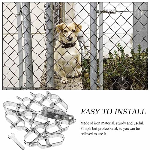 Yardwe Wire Tensioner, 10Pcs Heavy Duty Galvanized Iron Rope Tighteners for Garden Electric Fence and Farm Use, 3 93 X 1 06 X 0 78 Inch, Silver
