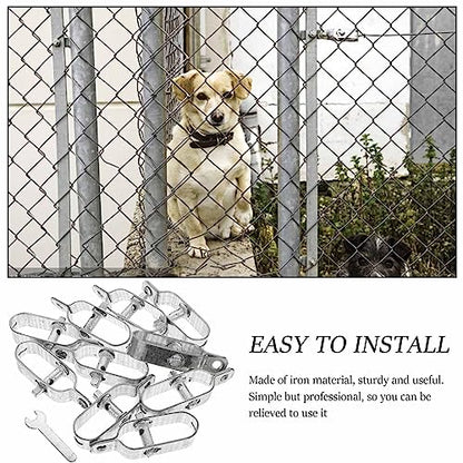 Yardwe Wire Tensioner, 10Pcs Heavy Duty Galvanized Iron Rope Tighteners for Garden Electric Fence and Farm Use, 3 93 X 1 06 X 0 78 Inch, Silver