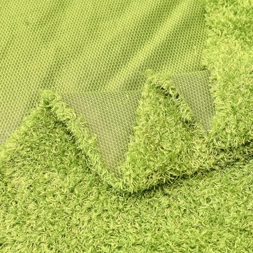 Surf turtle Grass Green Curly Teddy Fleece Faux Fur Fabric 36" x 59" (Pack of 2) - color: Grass Green, size: 36 x 59 inches (Pack of 2)