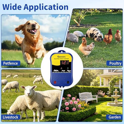 4.5 Miles Electric Fence Charger,3J Electric Fence Energizer for Livestock - size: 4.5 Miles
