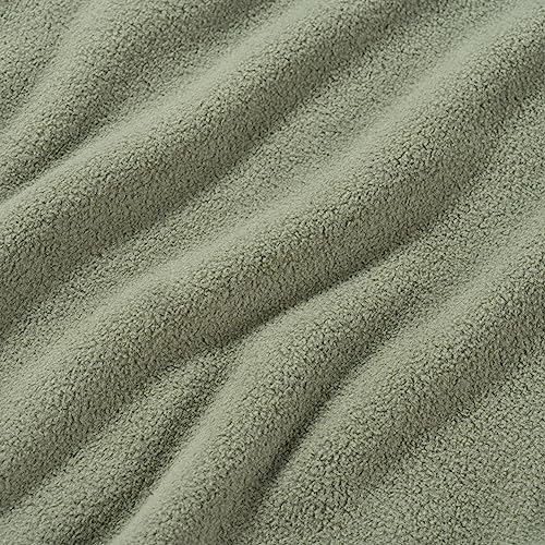 Berkshire Blanket Microfleece King Size Bed Blanket Dark Sage Green, Lightweight Soft Breathable Plush Micro Fleece Blanket for Bed Couch Sofa, 90x108 Inches - color: Dark Sage Green, size: King/Cal King
