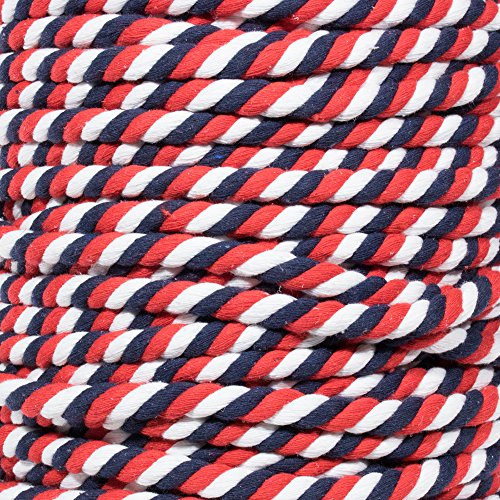 Super Soft 3 Strand Twisted Cotton Rope (USA, 1/2 Inch x 10 Feet) - color: Usa, size: 10 Feet X 1/2 Inch