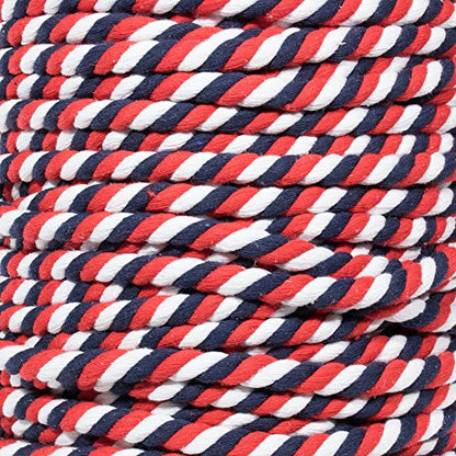 Super Soft 3 Strand Twisted Cotton Rope (USA, 1/2 Inch x 10 Feet) - color: Usa, size: 10 Feet X 1/2 Inch