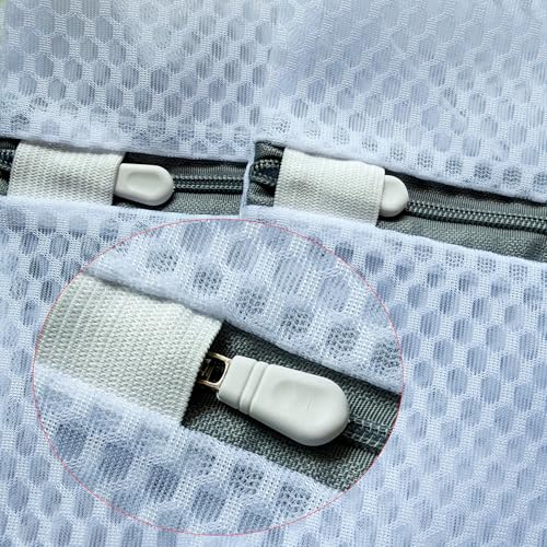 3Pcs Mesh Laundry Bags Durable Zipper Wash Bags for Delicates, Lingerie, Bras, Underwear, Baby Clothes, Shoe, Sock - Protect Garments in Washing Machine Pouch Net Bag Travel (3 Large(16 x 20 Inches)) - size: 3 Large(16 x 20 Inches)