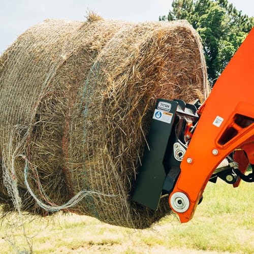 Titan Attachments HD Skid Steer Hay Frame Attachment, Three 39" Hay Spears, Rated 4,000 LB, Quick Tach Mounting, Hay Handing Equipment for Bobcat Tractors