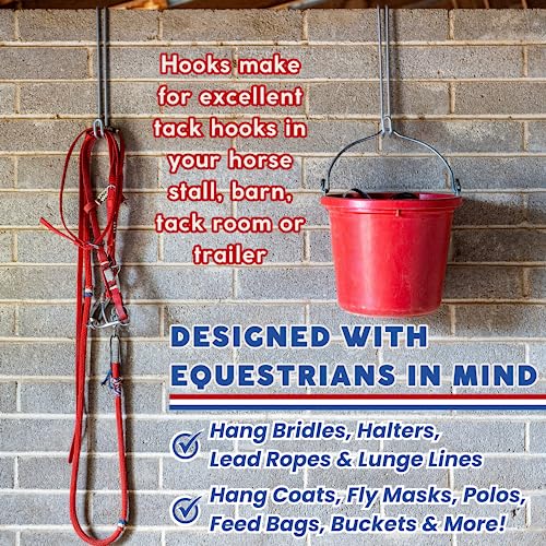 Over The Wall Heavy Duty Concrete Cinder Cement Block Wall Outdoor No Drill Fence Hooks Hangers - Extra Long Large Rafter Ladder Pool Equipment Pole Hangers for Planters Hoses Horse Tack Organization - size: 8" Wide Wall Hooks