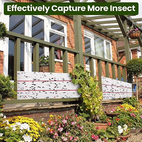 Qualirey 2 Pcs Giant Flypaper Fly Traps, 295ft Sticky Fluorescent Green - color: White