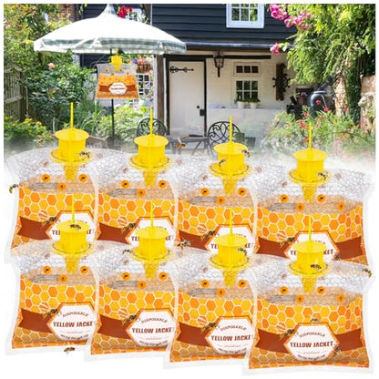 8 Pack Disposable Wasp Traps Outdoor Hanging Bags - size: 8 Pack