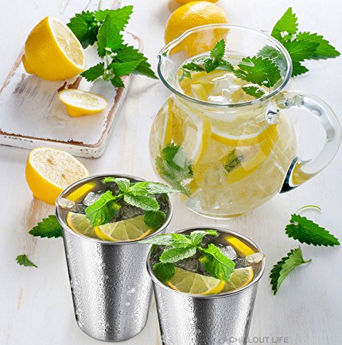 CHILLOUT LIFE Stainless Steel Cups for Kids and Adult 12 oz – Metal Kids Cups stackable for Home & Outdoor Activities, BPA Free Healthy Unbreakable Premium Metal Drinking Pint Glasses (4-Pack) - color: Stainless Steel, style: 12 oz
