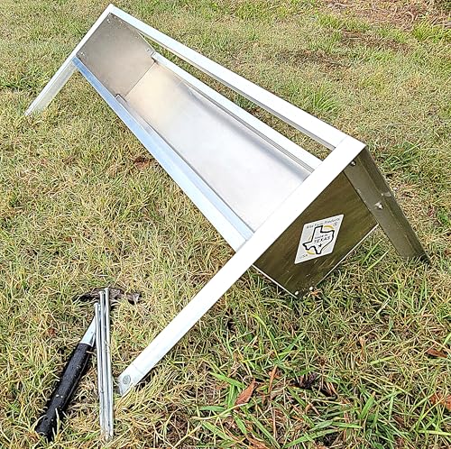 48 Inch 4 Ft Welded Aluminum Sheep & Goat V Trough Feeder with Anchors USA Made