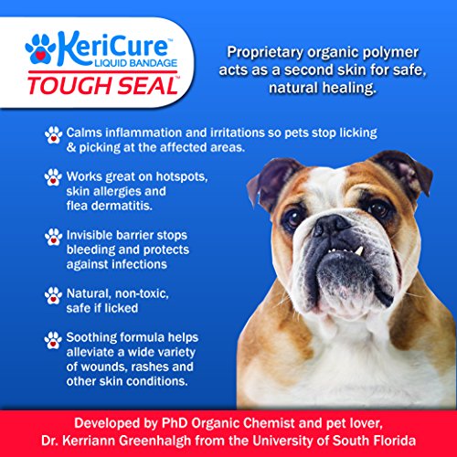 Tough Seal Pet Liquid Bandage Spray for Dogs & Cats - 2oz Calming Wound Care Protection, Protects Cuts and Scratches - Safe if Licked, String-Free Dog Wound Spray