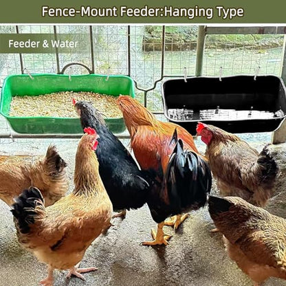 Hanging Goat Feeders,Chicken Feeder Waterer,Large Feed Trough 7.5 Quart 2 Pack,Hanging Fence Feed Trough for Poultry Livestock,Blue - color: Blue, size: 7.5 Quart (2 Pack)