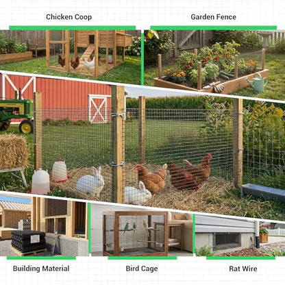 Land Guard 48 inch×100 ft Black Vinyl Coated Hardware Cloth, 19 Gauge 1 inch Black PVC Hardware Cloth, Black Welded Wire Fence Supports Poultry Netting Cage Fence - color: Black, size: 1 Inch 48inch×100ft