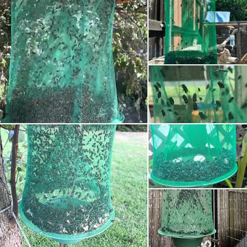 8 Ranch Fly Traps Outdoor Hanging, Reusable Stable Horse Fly Catcher Cage - size: 8 pack