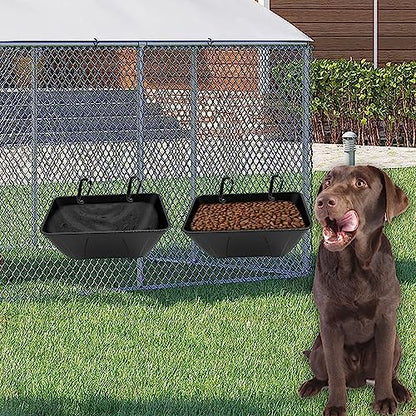 Hanging Fence Feeder for Chicken, Duck, Goat, Pig Poultry Feed Trough Chicken Feeder Bucket Feeding Container for Livestock (Black) - color: Black