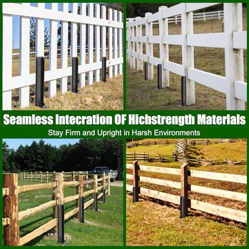 2 Pcs Fence Post Repair Kit – Heavy Duty Metal Ground Stakes for Wood Post Support, Fix Tilted or Broken Fence Posts – Durable Anchor Stabilizer for Outdoor Garden, Yard, and Farm Fencing
