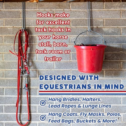 Over The Wall Heavy Duty Concrete Cinder Cement Block Wall Outdoor No Drill Fence Hooks Hangers - Extra Long Large Rafter Ladder Pool Equipment Pole Hangers for Planters Hoses Horse Tack Organization - size: 6" Wide Wall Hooks