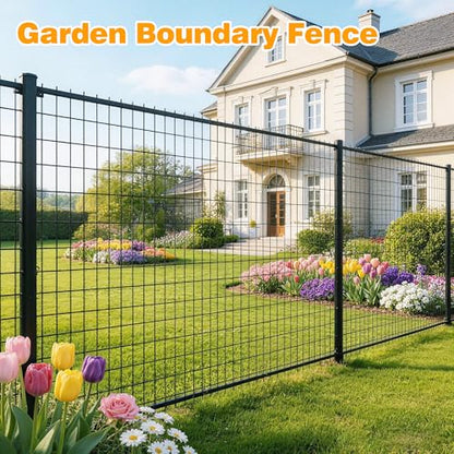 Black PVC Coated Welded Wire Fencing, 48in High x 100ft Long, 2 inch x 3 inch 16GA 2/3/4/5/6 Ft Tall Welded Wire Fence Rolls, Black Metal Garden Fence Wire Roll Garden Fencing for Yard - color: Black, size: 2"x3" 16GA 48" x 100'