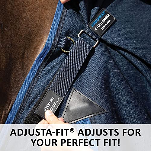 Challenger II VTEK Adjusta-Fit Bellyband Horse Blanket | Wither Relief | Waterproof Horse Blanket | Winter Protection | Winter Horse Blanket - size: 68, style: Sheet (no insulation)