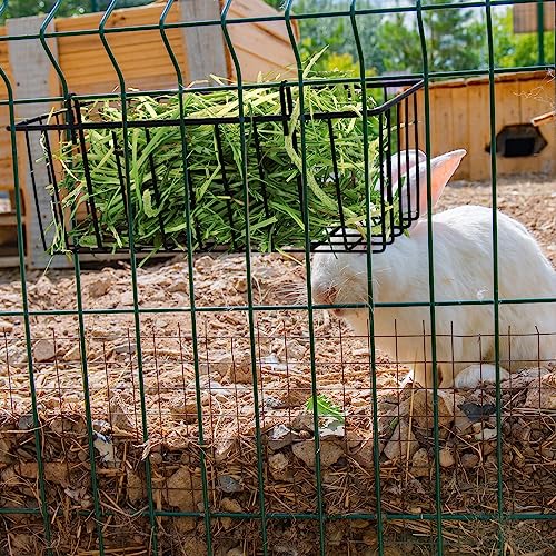 Therwen 4 Pcs Rabbit Hay Feeder Guinea Pig Heavy Duty Metal Frame Hay Rack with Hooks Cage Hanging Holder for Bunny Chinchilla Small Animals Accessories(9.8 x 5.1 x 3.5 Inches) - size: 9.8 x 5.1 x 3.5 Inches