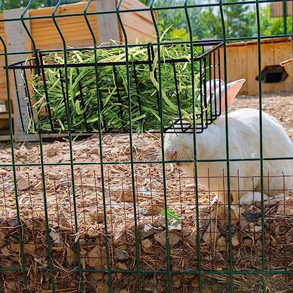 Therwen 4 Pcs Rabbit Hay Feeder Guinea Pig Heavy Duty Metal Frame Hay Rack with Hooks Cage Hanging Holder for Bunny Chinchilla Small Animals Accessories(9.8 x 5.1 x 3.5 Inches) - size: 9.8 x 5.1 x 3.5 Inches
