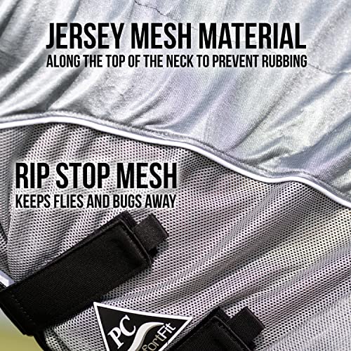 Professional's Choice Comfort-Fit Fly Neck Cover | Jersey Mesh Material | Universal Size (Charcoal/Black) - color: Charcoal/Black