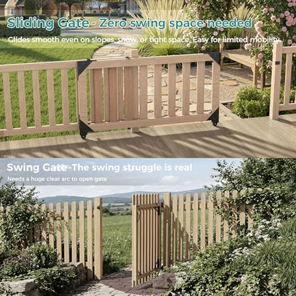 Sliding Gate Hardware Kit, Anti-Sag Wooden Gate Corner Bracket & Roll Wheel