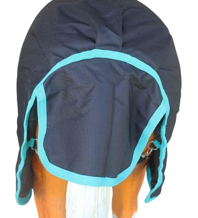 Challenger 1200D Miniature Weanling Donkey Pony Horse Foal Winter Blanket Teal 51945 - color: Black Turquoise Trim, size: 36"