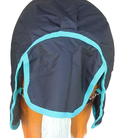 Challenger 1200D Miniature Weanling Donkey Pony Horse Foal Winter Blanket Teal 51945 - color: Black Turquoise Trim, size: 36"