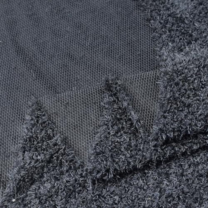 Surf turtle Charcoal Black Curly Teddy Fleece Faux Fur Fabric 36" x 59" - color: Charcoal Black, size: 36 x 59 inches