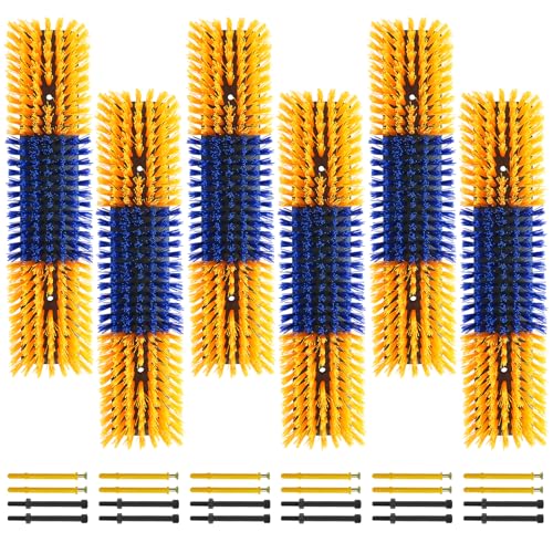 Livestock Scratch Brush With 24 Screws，Animal Back Scratching Brush for Cow,Cattle,Sheep, Horses,Pigs，Massage Grooming Tool (Yellow, 6pcs) - color: Yellow, size: 6pcs