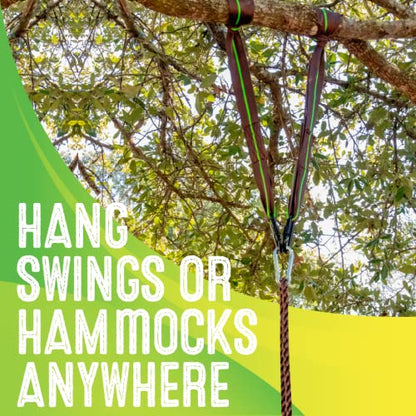 Swurfer Tree Swing Hammock Straps –Hanging Kit for Hammock, Tree Swings, Durable, Weatherproof, Rust Free, Secure Lock Snap Carabiners Included, Weight Limit 2200 lbs Per Strap (5 Feet - 2 Straps) - size: 5 Feet (2 Strap)