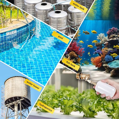 2 Pack 3/4 inch Brass Water Float Valve Pool Auto Fill Float Valve | Garden Hose Float Valve with Adjustable Arm, Water Level Control for Water Trough,Fountains,Water Tank,Ponds,Pool,Aquariums - color: 3/4 in