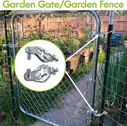 T-Post Gate Hinge Pins - Heavy Duty Gate Hanger, Hang a gate from a Metal T Post, Steel Gate Hinges Target Hanger for Farm Gate, Garden & Backyard Gate, Easy to Install. (Patent) - color: Silver