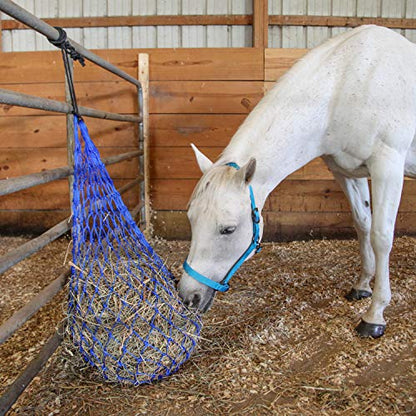 Majestic Ally Hay Net, Set of 2, Length - 54”, Holes 3"x3" for Horses - color: Turquoise