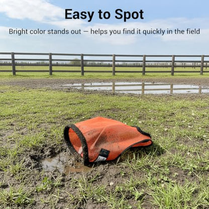 Fly Mask Without Ears for Horses, UV Block & No-Rub (Orange, L) - size: Large