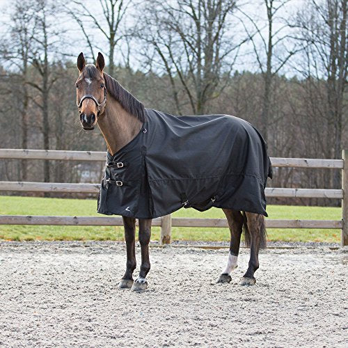 HORZE Nevada 1200D Lightweight Waterproof Horse Turnout Rain Sheet (No Fill) - Black - 63 in - size: 63 in