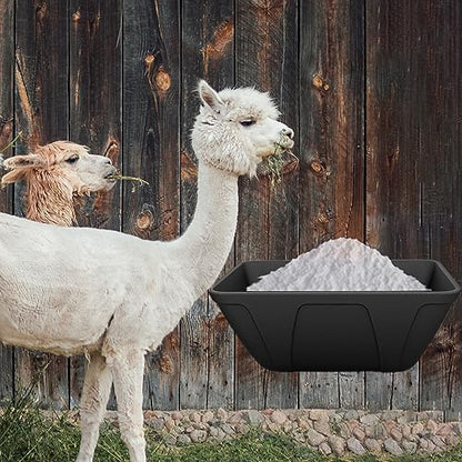 mozoba Hanging Chicken Feeder Trough for Goat Sheep Deer Poultry Duck Chicken Fence Feeder Livestock Feeding Container Goats Supplies Feeders Waterer Bucket (Matte Black) - color: Matte Black