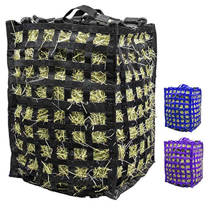 Derby Originals Natural Grazer Patented Four Sided Slow Feed Horse Hay Bag with One Year Warranty - color: Black