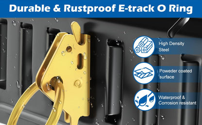 20 Pack E-Track Galvanized O Rings, Steel E Track Tie Down Anchors Secure for Cargo Trailers Flatbeds Pickup Trucks, Gold - size: 20pcs gold o rings
