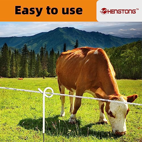 White Electric Fence Poly Rope 1/4 Inch 656ft for Horses