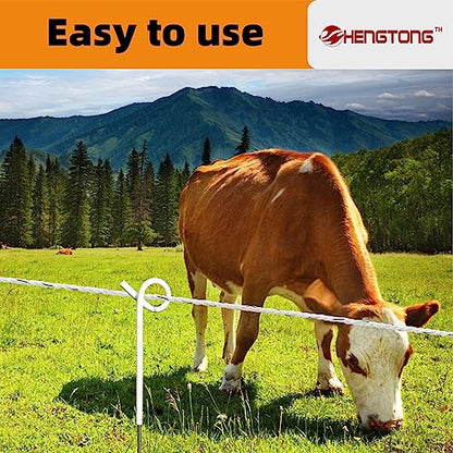White Electric Fence Poly Rope 1/4 Inch 656ft for Horses