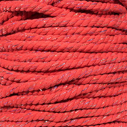 Super Soft 3 Strand Twisted Cotton Rope (Firecracker, 1/2 Inch x 10 Feet) - color: Firecracker, size: 10 Feet X 1/2 Inch