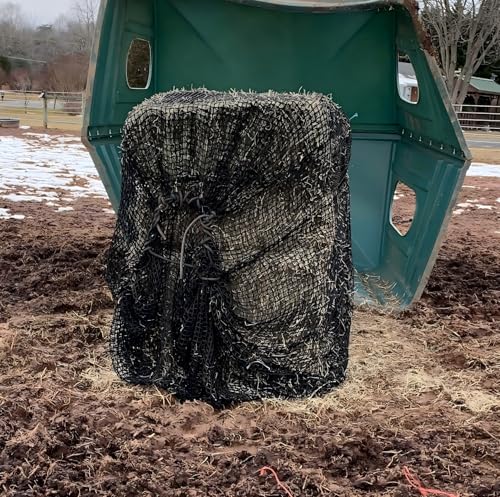 Aoneky Bale Hay Net -Average Feed Haynet for Horses - 6 x 6 ft / 5 x 5 ft - size: 6x6 ft