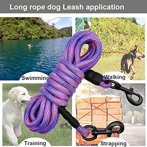 BTINESFUL 8/12/20/30/50/75ft Dog Tie-Out Long Tether Rope Dog Lead for Yard - color: Pink Blue, size: 30 Foot