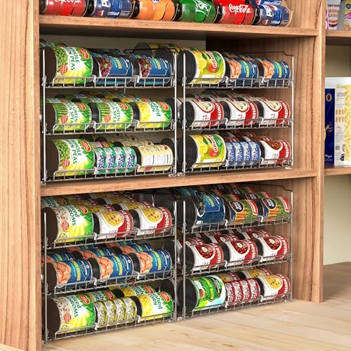 Simple Houseware 3-Tier Stackable Can Organizer Rack Hold 36 Cans, Chrome - color: Chrome