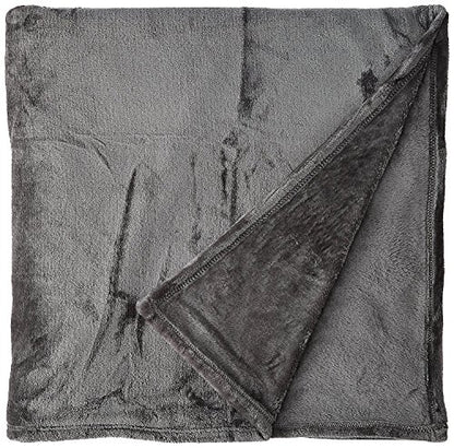 Elegance Linen Micro-Fleece Ultra Plush Luxury Solid Blanket, King, Gray - color: Gray, size: King/Cal King