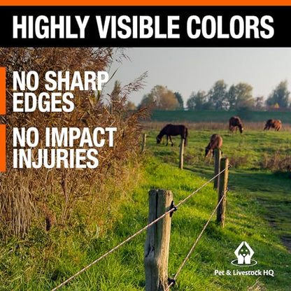 Electric Fence Polybraid 660ft Thickness 1/4" - Premium Heavy Duty Braided Polyrope - High Visible Rope Fencing for Horse, Cattle, Livestock - 6 Wire Conductors: 2X Cooper and 4X Stainless Steel - size: 660ft / 200m